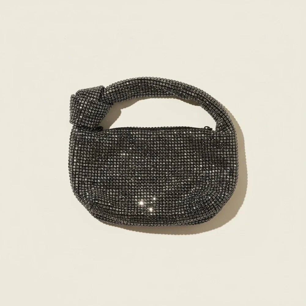 Madison West Black Rhinestone Hand / Shoulder Bag